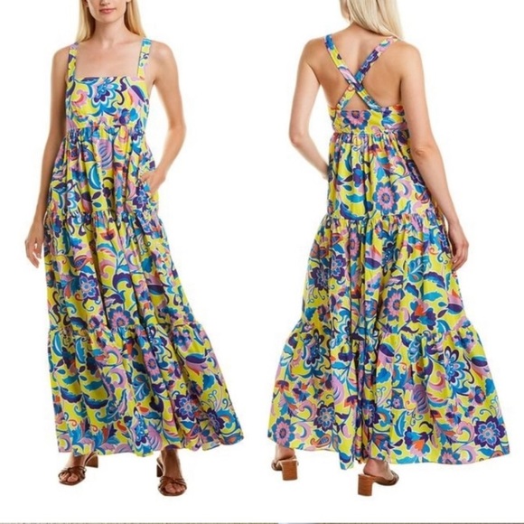 J. Crew Dresses & Skirts - J Crew | NWT! Tiered Taffeta Curly Colorful Floral Summer Maxi Dress